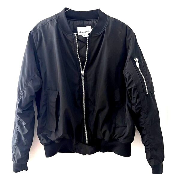 Eleven Paris Men's Black Puffer Oversized Boxy Nylon Bomber Jacket XL Urban - Picture 3 of 9